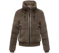 Plüschjacke NAVAHOO "Schneepuder 14", Damen, Gr. XXL (44), braun, Plüsch, Obermaterial: 100% Polyester. Innenfutter: 100% Polyester. Wattierung: 100% Polyester. Ärmelfutter: 100% Polyester, gerade hüf