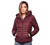 Navahoo Damen Übergangs Stepp Jacke mit Kapuze B348 [B348-Kimuk-Bordeaux-Gr.S]