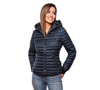 Navahoo Damen Übergangs Stepp Jacke mit Kapuze B348 [B348-Kimuk-Navy-Gr.XXL]
