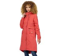 Navahoo Damen Übergangsjacke lange leichte Übergangs Jacke mit Kapuze B997 [B997-Silberperl-Coral-Gr.XL]