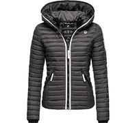 Navahoo Damen Übergangsjacke leichte Steppjacke kurz mit Kapuze Kimuk Prc Anthracite Gr. S