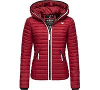 Navahoo Damen Übergangsjacke leichte Steppjacke kurz mit Kapuze Kimuk Prc Blood Red Gr. XS