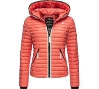 Navahoo Damen Übergangsjacke leichte Steppjacke kurz mit Kapuze Kimuk Prc Coral Gr. S