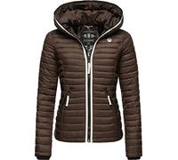 Navahoo Damen Übergangsjacke leichte Steppjacke kurz mit Kapuze Kimuk Prc Dark Choco Gr. XS