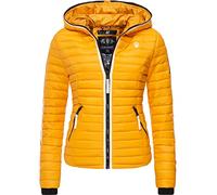 Navahoo Damen Übergangsjacke leichte Steppjacke kurz mit Kapuze Kimuk Prc Gelb Gr. L