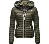 Navahoo Damen Übergangsjacke leichte Steppjacke kurz mit Kapuze Kimuk Prc Olive Gr. S