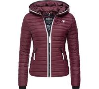 Navahoo Damen Übergangsjacke leichte Steppjacke kurz mit Kapuze Kimuk Prc Weinrot Gr. S