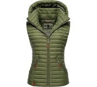 Navahoo Damen Übergangsjacke leichte Steppweste mit Abnehmbarer Kapuze Shadaa Dusty Olive Gr. XS