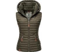 Navahoo Damen Übergangsjacke leichte Steppweste mit Abnehmbarer Kapuze Shadaa Olive Gr. XS