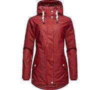 Navahoo Damen Übergangsjacke Regenmantel wasserdicht lang warm gefüttert mit Kapuze Oceans Heart Blood Red Gr. XXL