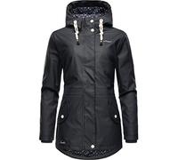 Regenjacke NAVAHOO "Oceans Heart" Gr. M (38), blau (navy) Damen Jacken Lange stylischer wasserdichter Regenmantel mit Kapuze (90514105-M)