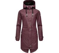 Navahoo Damen Übergangsjacke Regenmantel wasserdicht lang warm gefüttert mit Kapuze Rainy Flower XS-3XL