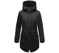 Navahoo Damen Übergangsjacke Warmer Kurzmantel Regenjacke mit Kapuze Brinjaa Black Gr. S