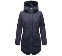 Parka NAVAHOO "Brinjaa" Gr. S (36), blau (navy) Damen Jacken Lange Modischer Winter Kurzmantel mit zahlreichen Taschen (18937946-S)
