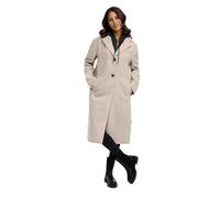 Navahoo Damen Übergangsmantel (XS-3XL) - Eleganter Mantel mit Reverkragen & herausnehmbarem Innenteil mit Sweat Kapuze - N048 (L, Bone)