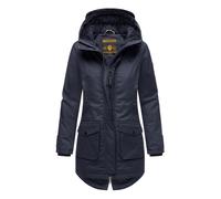 Parka NAVAHOO "Brinjaa" Gr. S (36), blau (navy) Damen Jacken Lange Modischer Winter Kurzmantel mit zahlreichen Taschen (18937946-S)