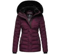 Steppjacke NAVAHOO "Milianaa" Gr. S (36), lila (aubergine) Damen Jacken Lange Edle Winterjacke mit weicher Kunstfell-Kapuze (66549132-S)