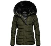 Steppjacke NAVAHOO "Milianaa" Gr. S (36), grün (olivgrün) Damen Jacken Lange Edle Winterjacke mit weicher Kunstfell-Kapuze (30852013-S)