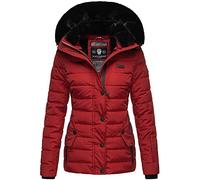 Navahoo Damen warme Winter Steppjacke mit abnehmbarer Kunstfell-Kapuze Milianaa Red Gr. XS