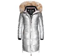 Navahoo Damen Warmer Winter Steppmantel Halina Silber Gr. S