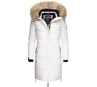 Navahoo Damen Warmer Winter Steppmantel Halina Weiß Gr. M