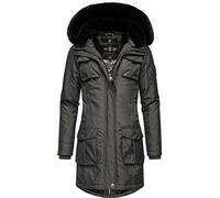 Navahoo Damen Warmer Winterparka mit Abnehmbarer Kapuze und extra Einkaufstasche Tiniis Anthracite Gr. M