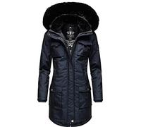 Navahoo Damen Warmer Winterparka mit Abnehmbarer Kapuze und extra Einkaufstasche Tiniis Navy Gr. M