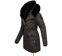 Navahoo Damen Warmer Winterparka mit doppelter Kunstpelz-Kapuze Sweety Deluxe Anthracite Gr. XS