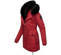 Navahoo Damen Warmer Winterparka mit doppelter Kunstpelz-Kapuze Sweety Deluxe Blood Red Gr. S