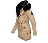 Wintermantel NAVAHOO "Sweety Deluxe" Gr. XS (34), grau (taupe) Damen Mäntel Wintermäntel modischer Winterparka mit großer doppelter Kapuze (96678253-XS)