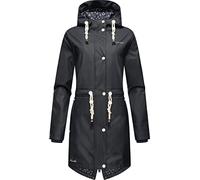 Navahoo Damen wasserdichte Übergangsjacke Regenjacke Flower of Ocean Navy Gr. M
