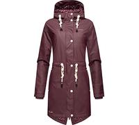 Regenjacke NAVAHOO "Flower of Ocean" Gr. L (40), rot (weinrot) Damen Jacken Lange modischer Outdoor Regenmantel (46728441-L)