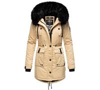 Navahoo Damen Winter Jacke Kapuze Winterjacke Parka Kunstfell Teddyfell B818 [B818-Lul-Pri-Beige-Gr.M]