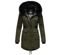 Navahoo Damen Winter Jacke Kapuze Winterjacke Parka Kunstfell Teddyfell B818 [B818-Lul-Pri-Olive-Gr.M]