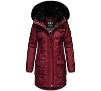 Navahoo Damen Winter Jacke Parka Mantel Teddyfell warm gefüttert inkl. Stofftasche Premium B845 [B845-Tin-Bordeaux-Gr.S]