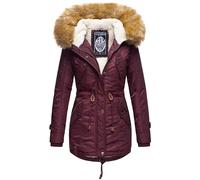 Navahoo Damen Winter Jacke Stepp Parka Mantel Winterjacke warm gefüttert Kunstpelz LA VIVA S-XXL (DE/NL/SE/PL, Alphanumerisch, S, Regular, Regular, Wine)