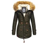 Navahoo Damen Winter Jacke Stepp Parka Mantel Winterjacke warm gefüttert Kunstpelz LA VIVA S-XXL (DE/NL/SE/PL, Alphanumerisch, S, Regular, Regular, Grün)