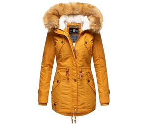 Navahoo Damen Winter Jacke Stepp Parka Mantel Winterjacke warm gefüttert Kunstpelz LA VIVA S-XXL (DE/NL/SE/PL, Alphanumerisch, XS, Regular, Regular, Gelb)