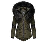 Navahoo Damen Winter Jacke Stepp Parka Mantel Winterjacke warm gefüttert Kunstpelz NIRVANA XS - XXL (DE/NL/SE/PL, Alphanumerisch, S, Regular, Regular, Olive)