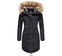 Navahoo Wintermantel »Rosinchen« stylischer Damen Winter Baumwollparka mit Kunstfell, blau