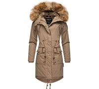 Wintermantel NAVAHOO "Rosinchen" Gr. S (36), grau (taupe) Damen Mäntel Wintermäntel stylischer Winter Baumwollparka mit Kunstfell (94121257-S)