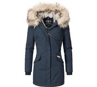 Navahoo Damen Winter Kurzmantel mit Kapuze Cristal Blau Gr. XXL