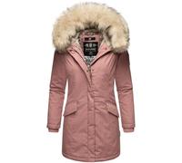 Navahoo Damen Winter Kurzmantel mit Kapuze Cristal Dark Rose Gr. L