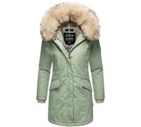Navahoo Damen Winter Kurzmantel mit Kapuze Cristal Smokey Mint Gr. M