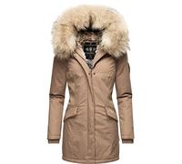 Navahoo Damen Winter Kurzmantel mit Kapuze Cristal Taupe Grey Gr. XXL