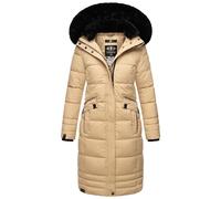 Navahoo Damen Winter-Mantel Steppmantel Winterjacke mit abnehmbarem Kunstfell B850 [B850-Fahmiy-Beige-Gr.M]