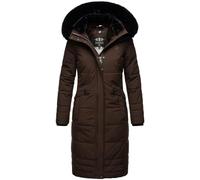 Navahoo Damen Winter-Mantel Steppmantel Winterjacke mit abnehmbarem Kunstfell B850 [B850-Fahmiy-Schoko-Gr.S]