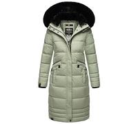 Navahoo Damen Winter-Mantel Steppmantel Winterjacke mit abnehmbarem Kunstfell B850 [B850-Fahmiy-Smokey-Mint-Gr.S]