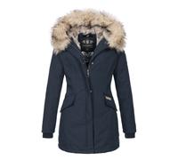 Navahoo Wintermantel »Cristal« stylischer Damen Winterparka mit Kunstfell-Kapuze, blau