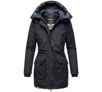Navahoo Damen Winter Parka Jacke mit Stehkragen und Kapuze gefüttert B923 [B923-Blizzard-Navy-Gr.S]